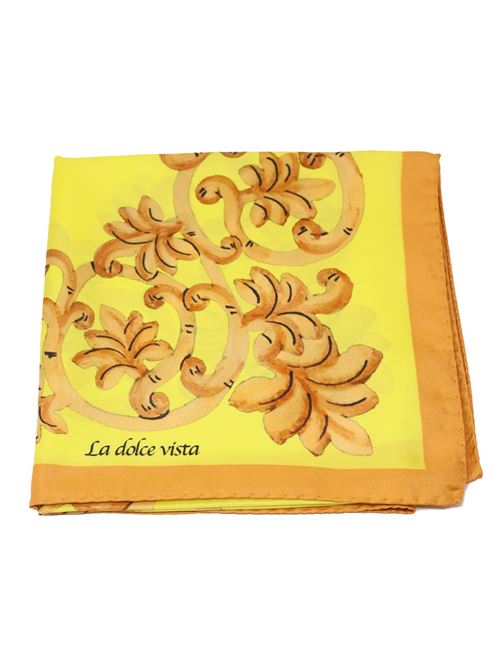 Foulard giallo stampa barocca La Dolce vista | BAROCCOYELLOWYELLOW